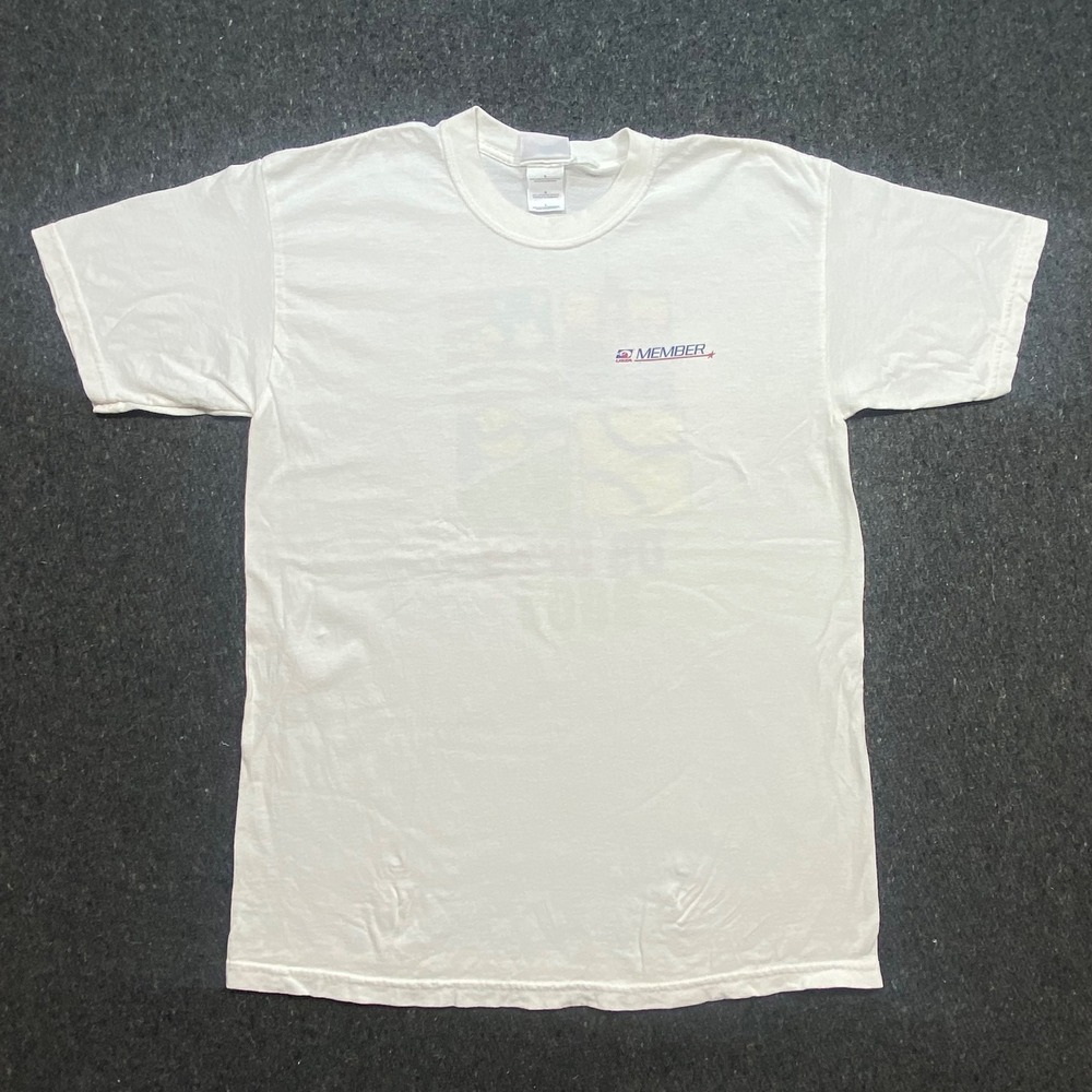 USTA Vintage Men Large White 2005 Open Tennis Member Graphic Shirt Short Sleeve